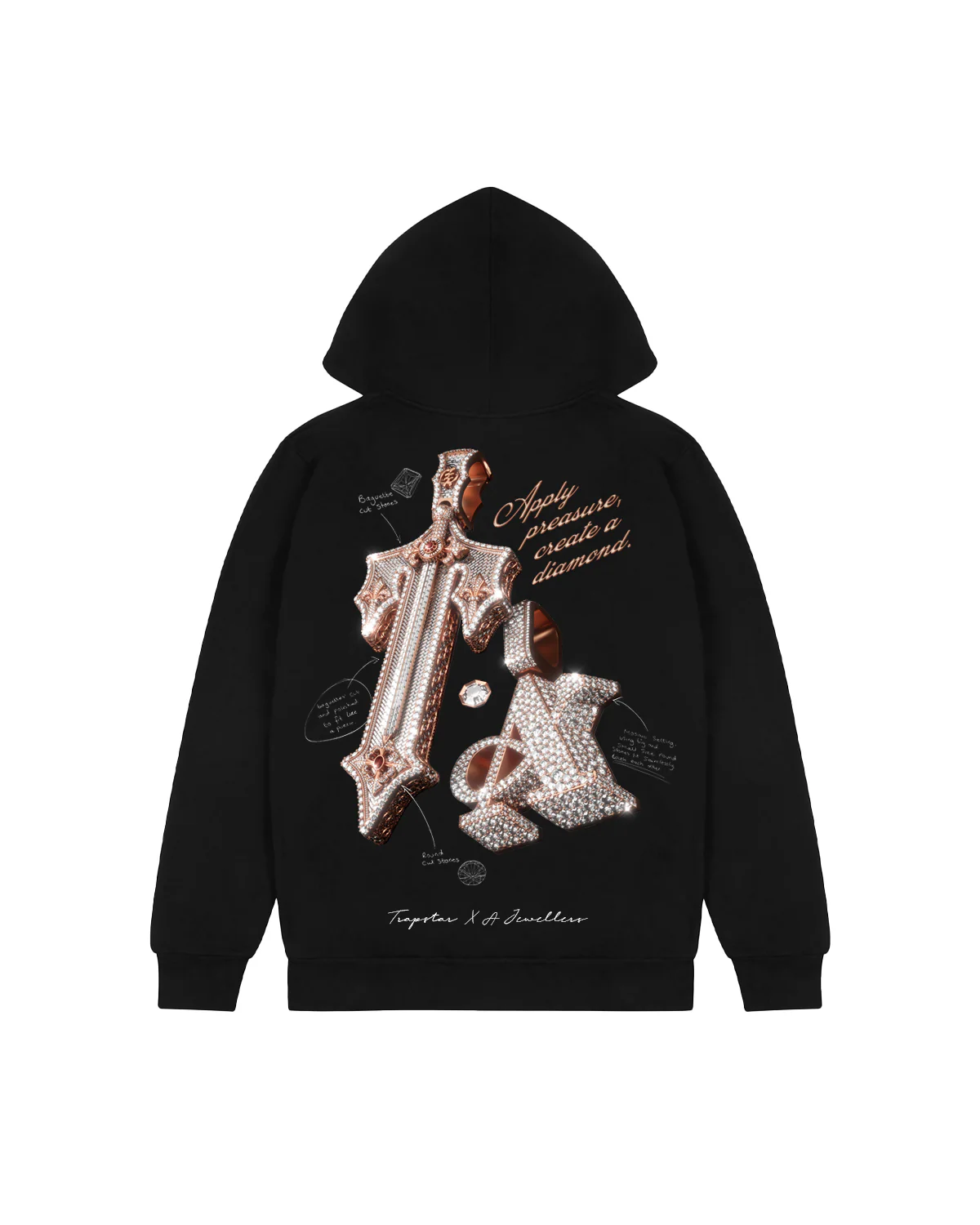 Felpa con cappuccio Trapstar x A Jewellers 2.1 – Nera