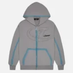 Felpa con cappuccio e zip Trapstar Hyperdrive Grigia