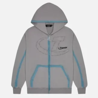 Felpa con cappuccio e zip Trapstar Hyperdrive Grigia