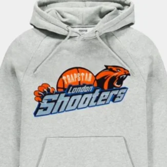 Felpa con cappuccio grigia in ciniglia di Trapstar Shooters1