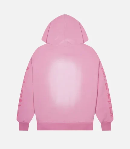 Felpa con cappuccio rosa spray con scritta Trapstar1