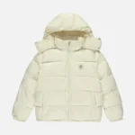 Giacca imbottita con cappuccio Trapstar Decoded Crema1